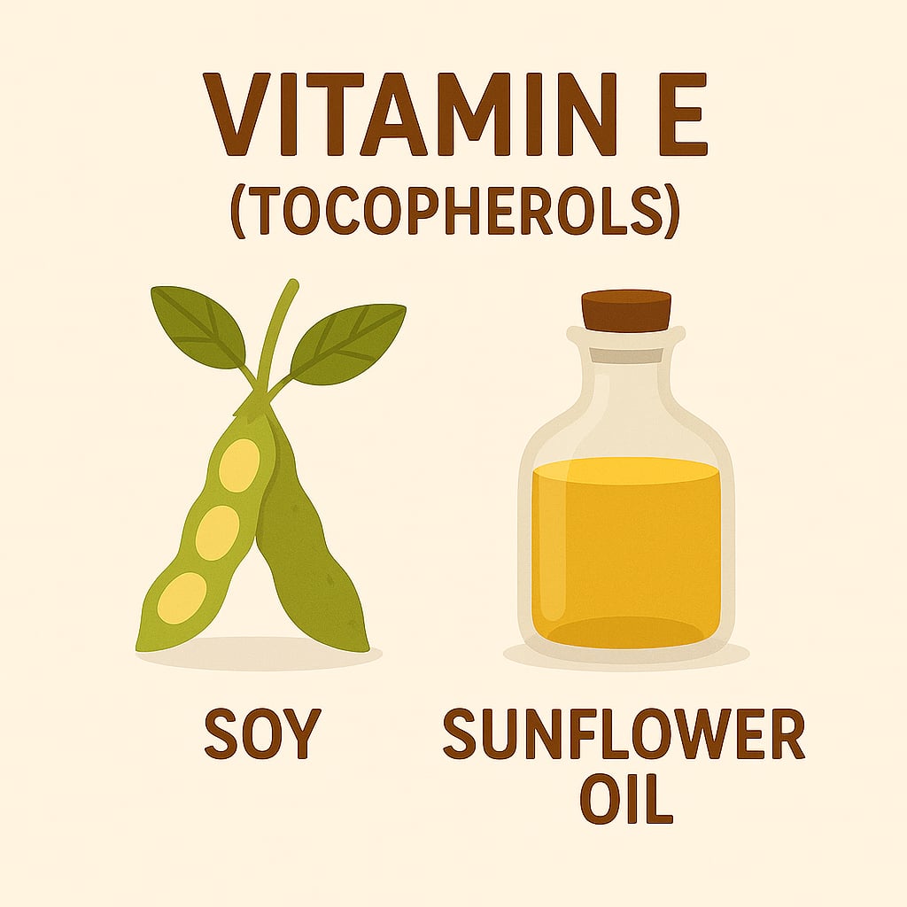 Vitamin E (Tocopherols) - Soy, Sunflower Oil