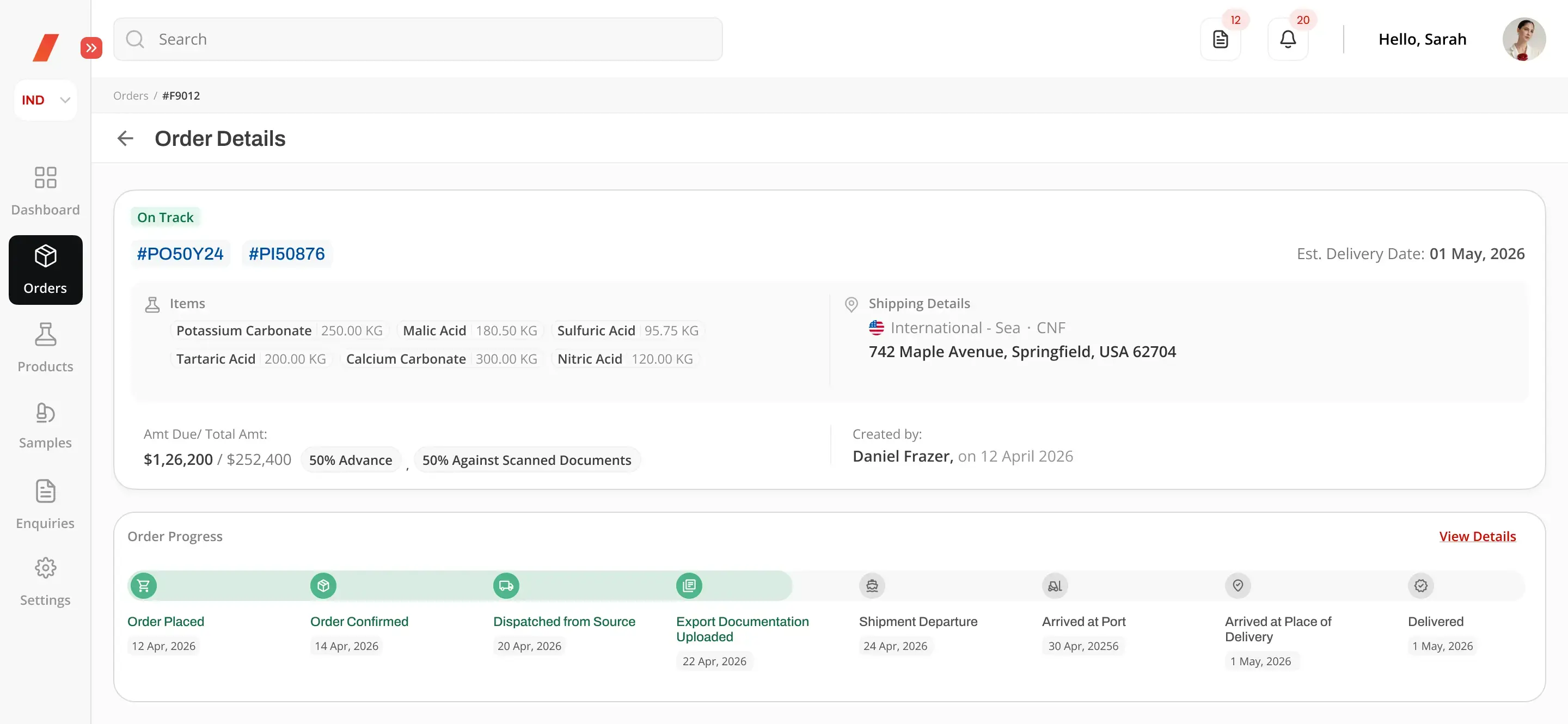 Elixir order management dashboard